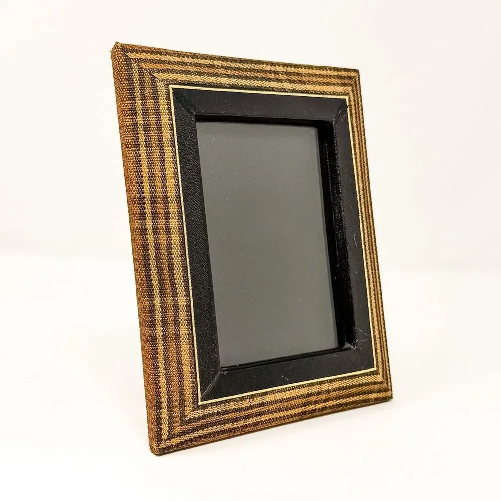 Vintage R & Y Augousti London Woven Textile Photo Frame 5x7 Fits 3.5x5 Designer